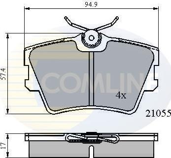 Comline CBP0272 - Bremžu uzliku kompl., Disku bremzes ps1.lv