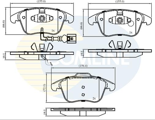 Comline CBP16022 - Bremžu uzliku kompl., Disku bremzes ps1.lv