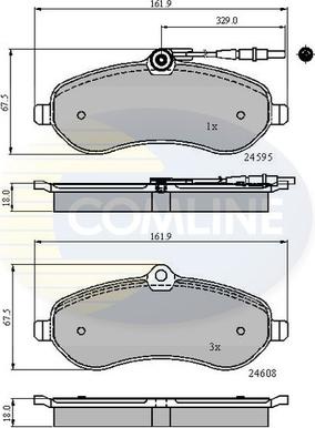 Comline CBP11621 - Bremžu uzliku kompl., Disku bremzes ps1.lv