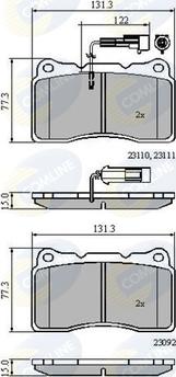 Comline CBP11022 - Bremžu uzliku kompl., Disku bremzes ps1.lv