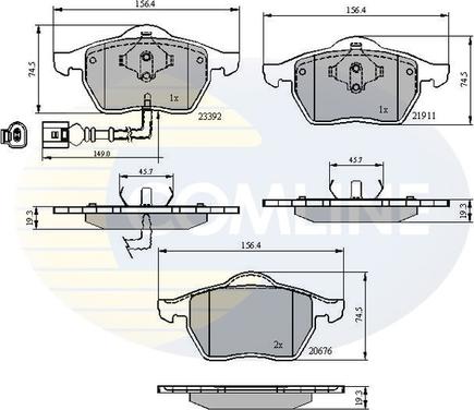 Comline CBP11111 - Bremžu uzliku kompl., Disku bremzes ps1.lv