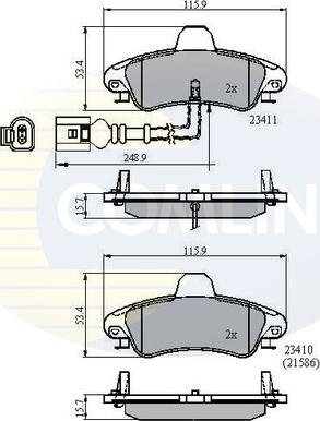 Comline CBP11235 - Bremžu uzliku kompl., Disku bremzes ps1.lv