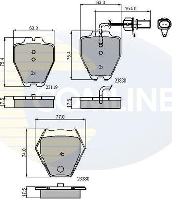 Comline CBP11771 - Bremžu uzliku kompl., Disku bremzes ps1.lv