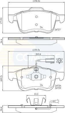 Comline CBP12032 - Bremžu uzliku kompl., Disku bremzes ps1.lv