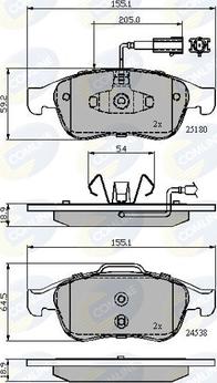 Comline CBP12028 - Bremžu uzliku kompl., Disku bremzes ps1.lv