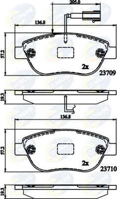 Comline CBP12140 - Bremžu uzliku kompl., Disku bremzes ps1.lv