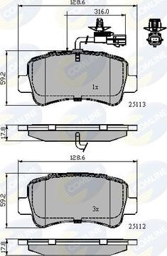 Comline CBP12105 - Bremžu uzliku kompl., Disku bremzes ps1.lv