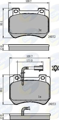 Comline CBP12102 - Bremžu uzliku kompl., Disku bremzes ps1.lv