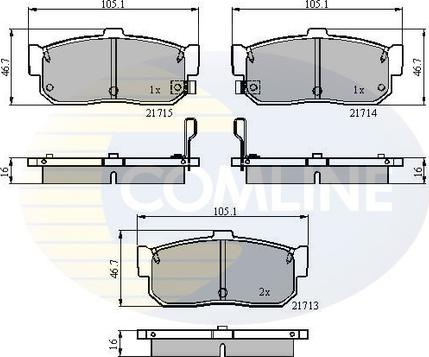 Comline CBP3955 - Bremžu uzliku kompl., Disku bremzes ps1.lv