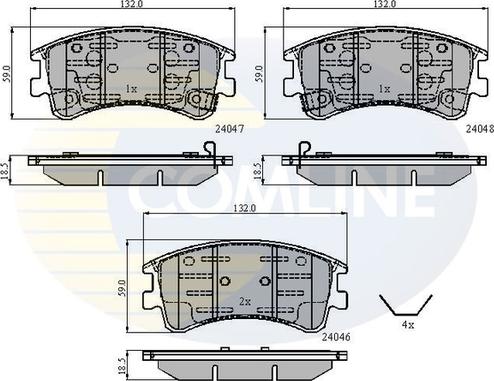 Comline CBP3950 - Bremžu uzliku kompl., Disku bremzes ps1.lv