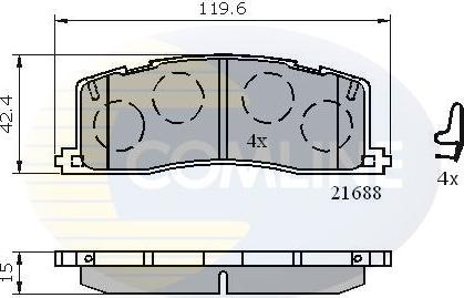 Comline CBP3443 - Bremžu uzliku kompl., Disku bremzes ps1.lv