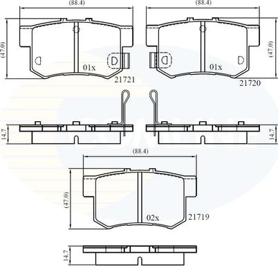 Comline CBP36049 - Bremžu uzliku kompl., Disku bremzes ps1.lv