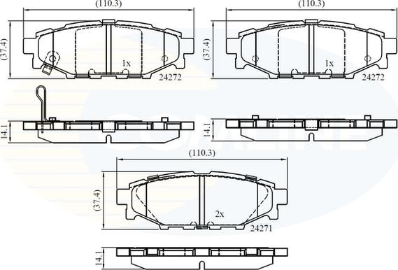 Comline CBP36052 - Bremžu uzliku kompl., Disku bremzes ps1.lv