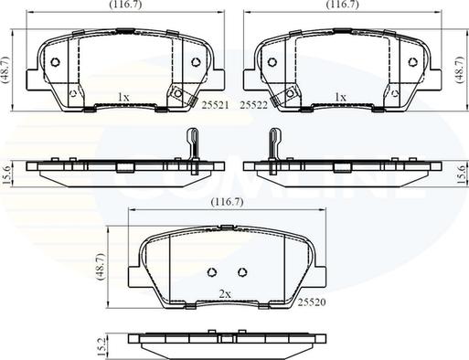 Comline CBP36009 - Bremžu uzliku kompl., Disku bremzes ps1.lv