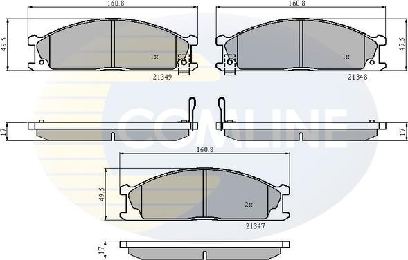 Comline CBP3863 - Bremžu uzliku kompl., Disku bremzes ps1.lv