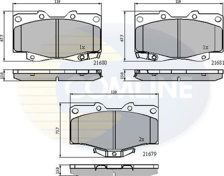 Comline CBP3333 - Bremžu uzliku kompl., Disku bremzes ps1.lv