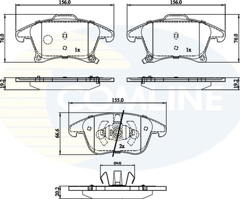 Comline CBP32286 - Bremžu uzliku kompl., Disku bremzes ps1.lv