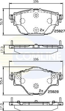 Comline CBP32235 - Bremžu uzliku kompl., Disku bremzes ps1.lv