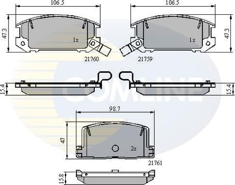 Comline CBP3756 - Bremžu uzliku kompl., Disku bremzes ps1.lv