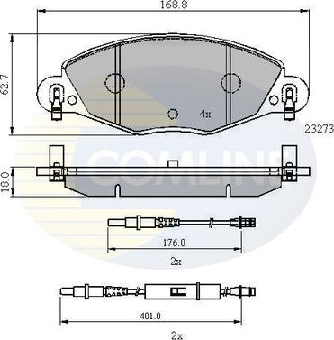 Comline CBP21121 - Bremžu uzliku kompl., Disku bremzes ps1.lv