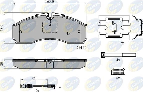 Comline CBP21735 - Bremžu uzliku kompl., Disku bremzes ps1.lv