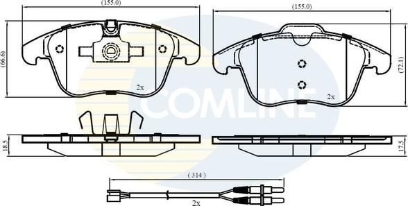 Comline CBP22002 - Bremžu uzliku kompl., Disku bremzes ps1.lv