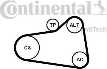 Continental 6PK905 EXTRA K1 - Ķīļrievu siksnu komplekts ps1.lv