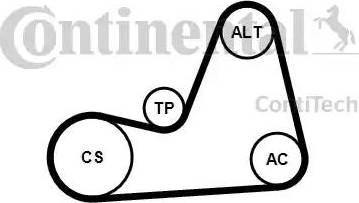 Continental 6PK1100K1 - Ķīļrievu siksnu komplekts ps1.lv