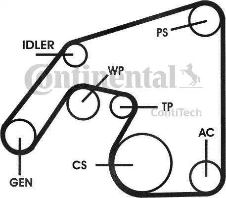 Continental 6PK2240D1 - Ķīļrievu siksna ps1.lv