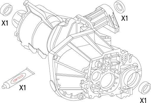Corteco 19535943 - Blīvju komplekts, Diferenciālis ps1.lv
