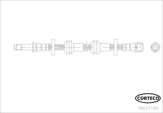 Corteco 19037199 - Bremžu šļūtene ps1.lv