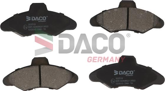 DACO Germany 322518 - Bremžu uzliku kompl., Disku bremzes ps1.lv