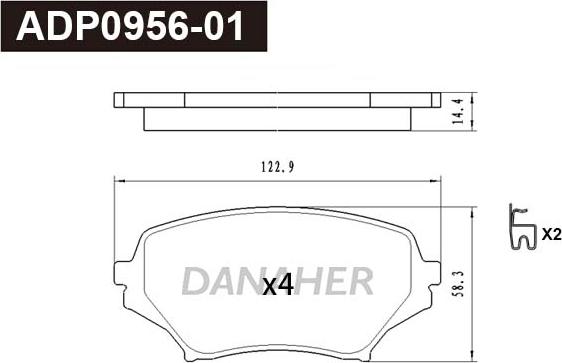 Danaher ADP0956-01 - Bremžu uzliku kompl., Disku bremzes ps1.lv