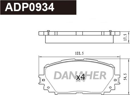 Danaher ADP0934 - Bremžu uzliku kompl., Disku bremzes ps1.lv