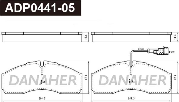 Danaher ADP0441-05 - Bremžu uzliku kompl., Disku bremzes ps1.lv