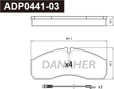 Danaher ADP0441-03 - Bremžu uzliku kompl., Disku bremzes ps1.lv