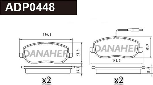 Danaher ADP0448 - Bremžu uzliku kompl., Disku bremzes ps1.lv