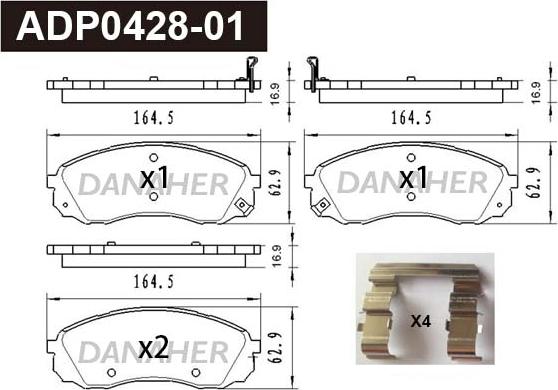 Danaher ADP0428-01 - Bremžu uzliku kompl., Disku bremzes ps1.lv