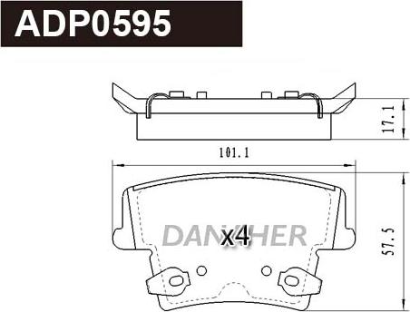 Danaher ADP0595 - Bremžu uzliku kompl., Disku bremzes ps1.lv