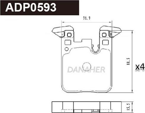 Danaher ADP0593 - Bremžu uzliku kompl., Disku bremzes ps1.lv