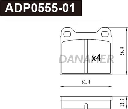 Danaher ADP0555-01 - Bremžu uzliku kompl., Disku bremzes ps1.lv