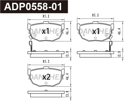 Danaher ADP0558-01 - Bremžu uzliku kompl., Disku bremzes ps1.lv