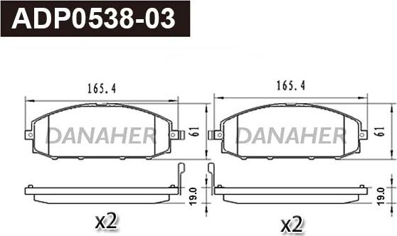 Danaher ADP0538-03 - Bremžu uzliku kompl., Disku bremzes ps1.lv