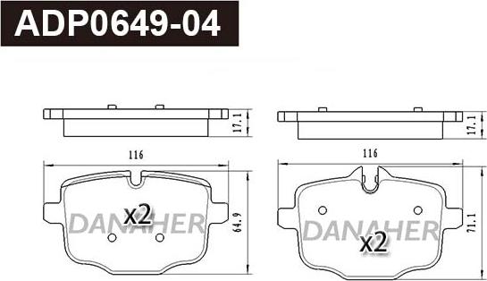 Danaher ADP0649-04 - Bremžu uzliku kompl., Disku bremzes ps1.lv