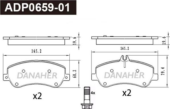 Danaher ADP0659-01 - Bremžu uzliku kompl., Disku bremzes ps1.lv