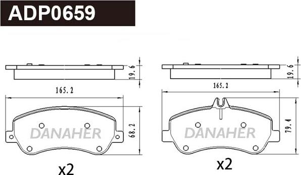 Danaher ADP0659 - Bremžu uzliku kompl., Disku bremzes ps1.lv