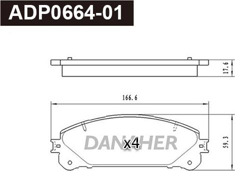 Danaher ADP0664-01 - Bremžu uzliku kompl., Disku bremzes ps1.lv