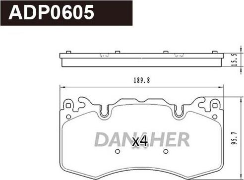 Danaher ADP0605 - Bremžu uzliku kompl., Disku bremzes ps1.lv