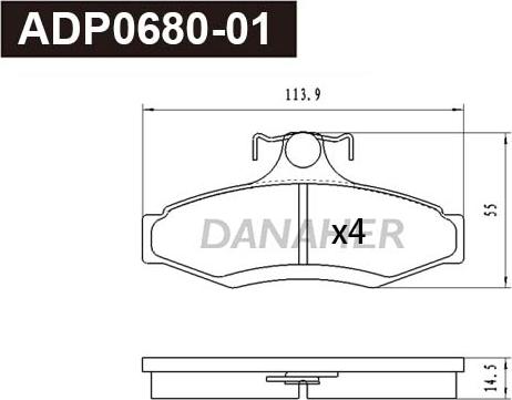 Danaher ADP0680-01 - Bremžu uzliku kompl., Disku bremzes ps1.lv