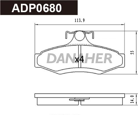 Danaher ADP0680 - Bremžu uzliku kompl., Disku bremzes ps1.lv